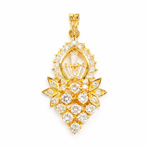 22K Yellow Gold Diamond Pendant