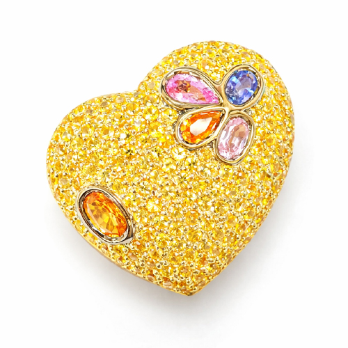 18K Yellow Gold Colour Sapphire Pendant