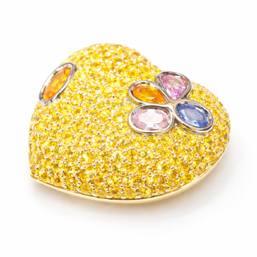 18K Yellow Gold Colour Sapphire Pendant