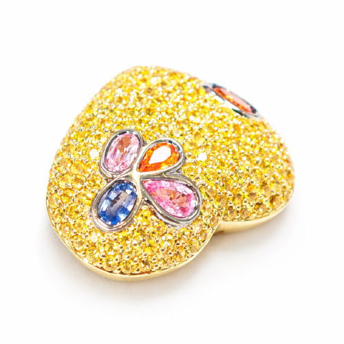 18K Yellow Gold Colour Sapphire Pendant