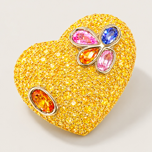 18K Yellow Gold Colour Sapphire Pendant