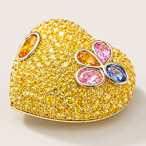 18K Yellow Gold Colour Sapphire Pendant