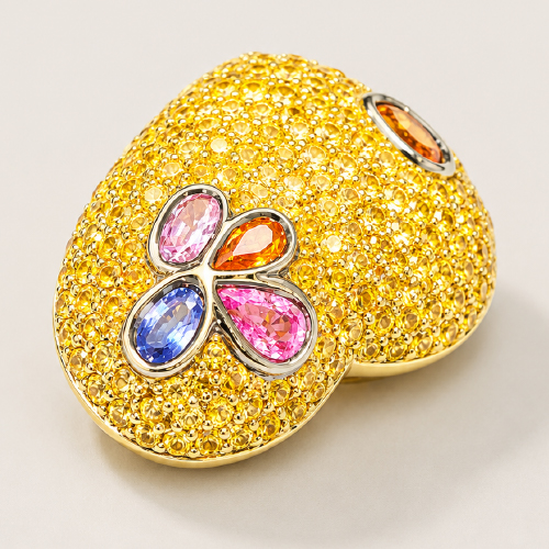 18K Yellow Gold Colour Sapphire Pendant