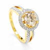 18K Yellow Gold Diamond Ring Two Tone