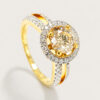 18K Yellow Gold Diamond Ring Two Tone