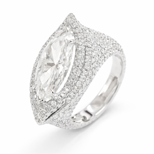 14K White Gold Diamond Ring