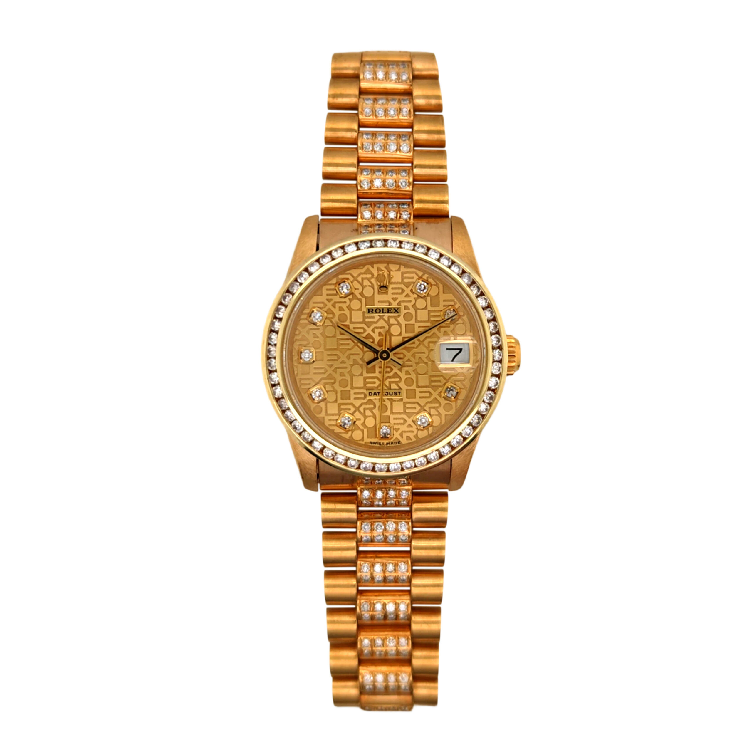 18K Yellow Gold Rolex Datejust 31 Diamond 68278