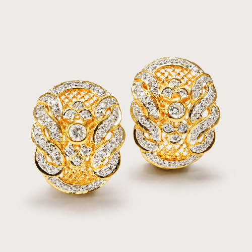 Yellow Gold Diamond Earring