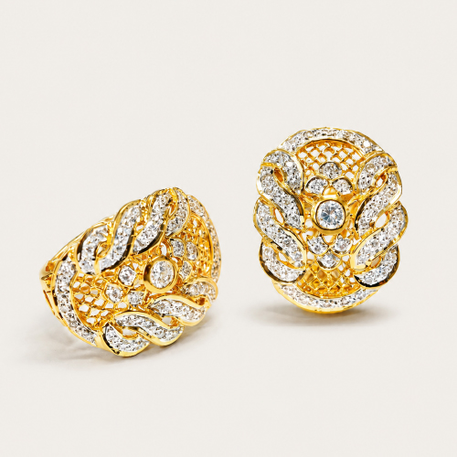 Yellow Gold Diamond Earring
