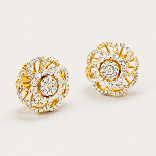 Yellow Gold Diamond Earring