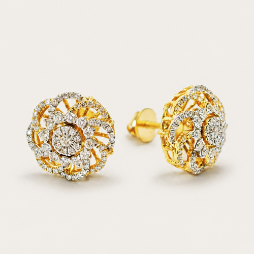 Yellow Gold Diamond Earring
