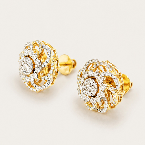 Yellow Gold Diamond Earring