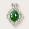 18K White Gold Diamond & Jade Pendant