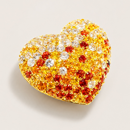 18K Yellow Gold Colour Sapphire Pendant