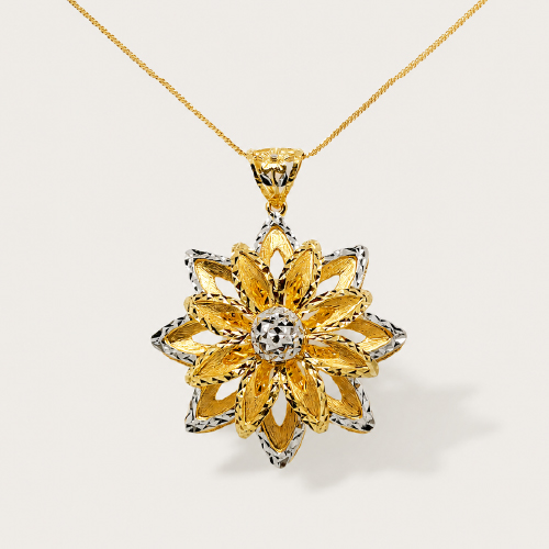 22K Gold Two Tone Design Pendant