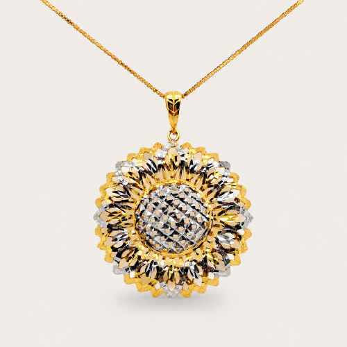 22K Gold Two Tone Design Pendant