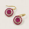 18K Yellow Gold Diamond & Ruby Earring With Black Rhodium