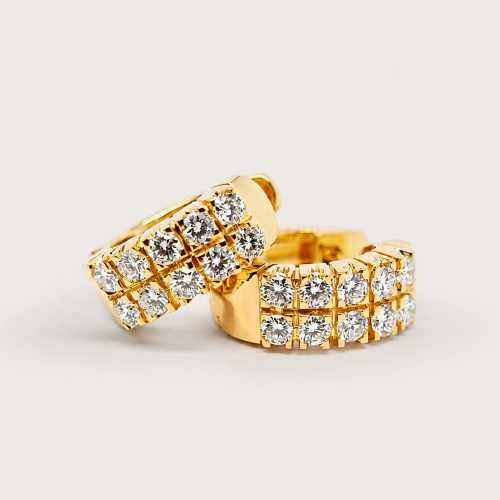 20K Yellow Gold Diamond Earring