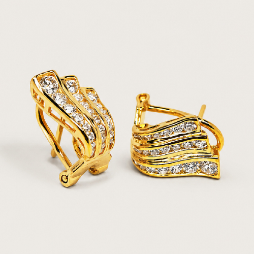 20K Yellow Gold Diamond Earring
