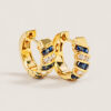 20K Yellow Gold Diamond & Blue Sapphire Earring
