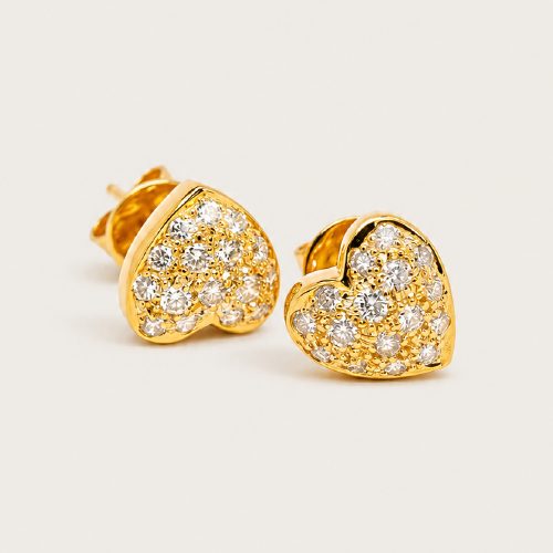 20K Yellow Gold Diamond Earstud