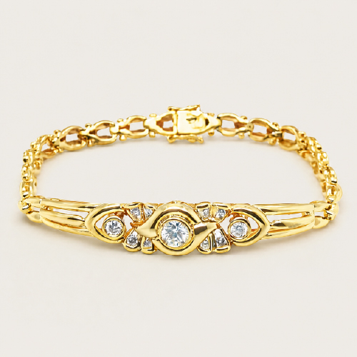 20K Yellow Gold Diamond Bracelet