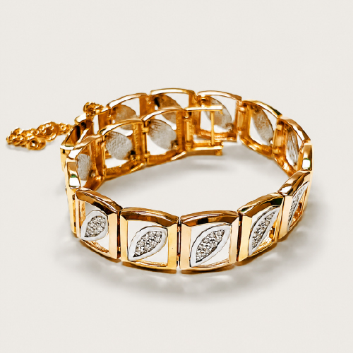 18K White/Rose/Yellow Gold Diamond Bracelet