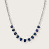 18K White Gold Diamond & Blue Sapphire Necklace