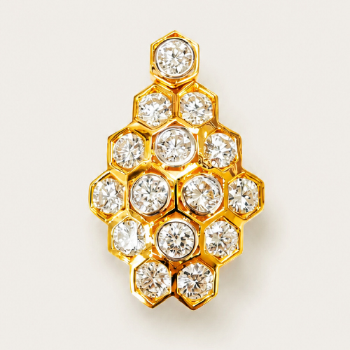 20K Yellow Gold Diamond Pendant Two Tone