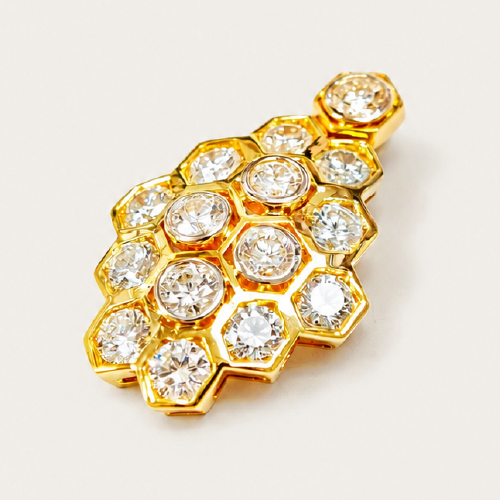 20K Yellow Gold Diamond Pendant Two Tone