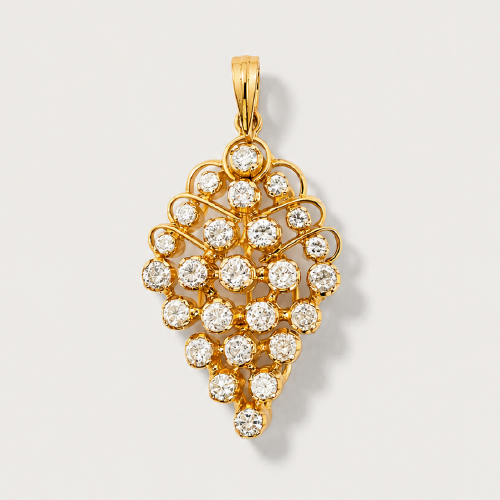 18K Yellow Gold Diamond Pendant