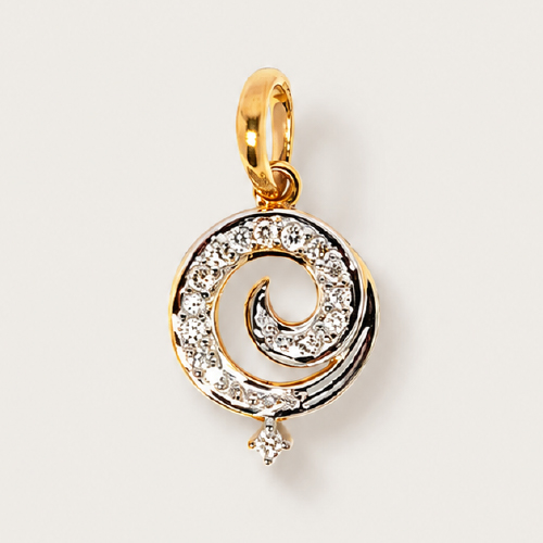18K Yellow Gold Diamond Pendant 2 Tone