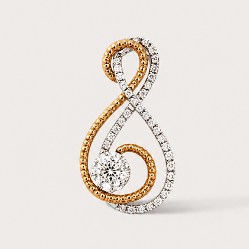 18K Yellow/White Gold Diamond Pendant