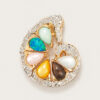 14K Yellow Gold Diamond, Opal & Mop Detachable Pendant 2 Tone