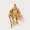 18K Yellow Gold Diamond & Ruby Pendant