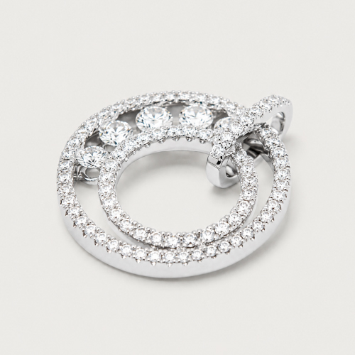 18K White Gold Diamond Pendant