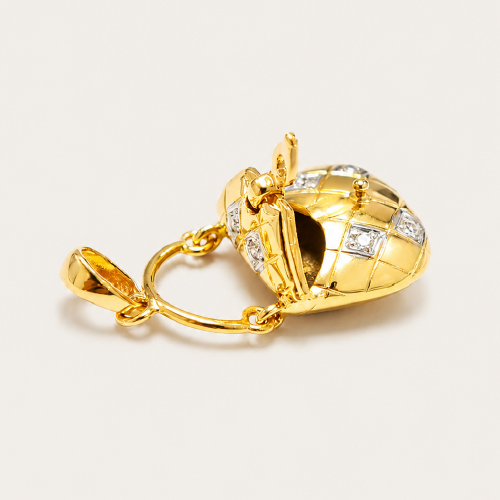 20K Yellow Gold Diamond Pendant 2 Tone