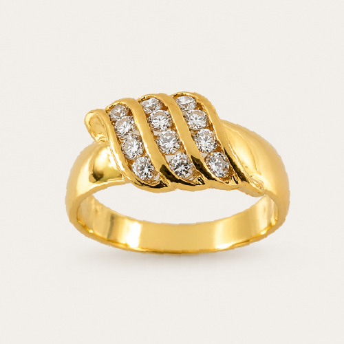 20K Yellow Gold Diamond Ring