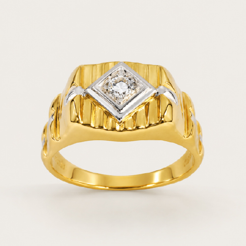 20K Yellow Gold Diamond Ring