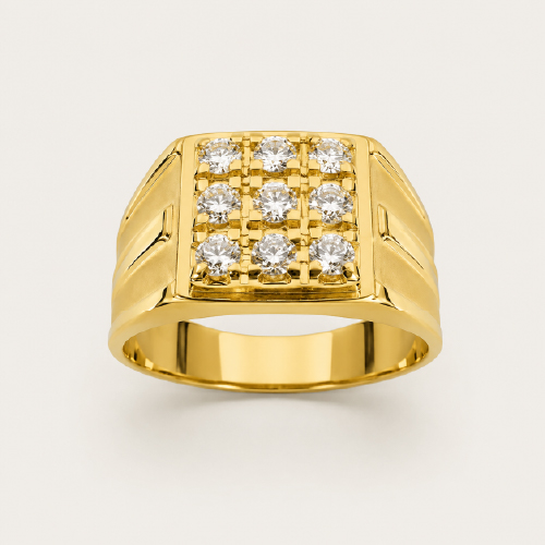 20K Yellow Gold Diamond Ring