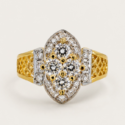20K Yellow Gold Diamond Ring