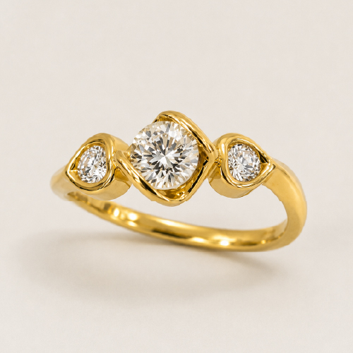 20K Yellow Gold Diamond Ring