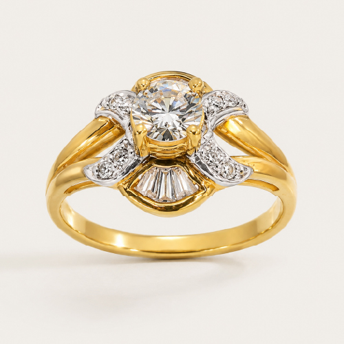 20K Yellow Gold Diamond Ring