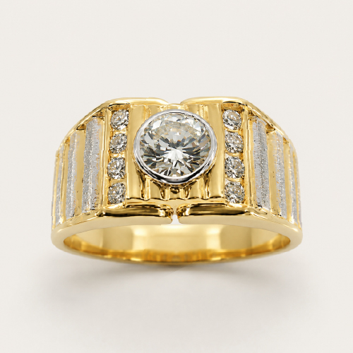 20K Yellow Gold Diamond Ring