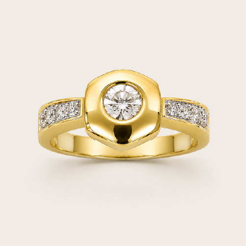 18K Yellow Gold Diamond Ring