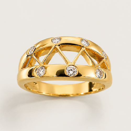 18K Yellow Gold Diamond Ring