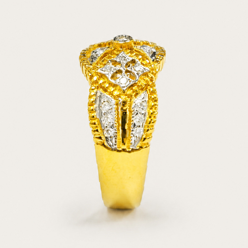20K Yellow Gold Diamond Ring