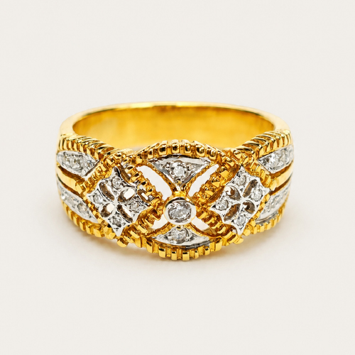 20K Yellow Gold Diamond Ring