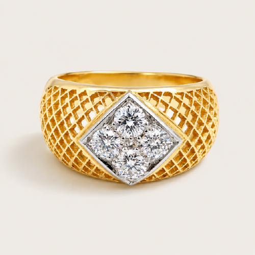 20K Yellow Gold Diamond Ring