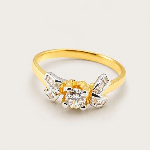 20K Yellow Gold Diamond Ring